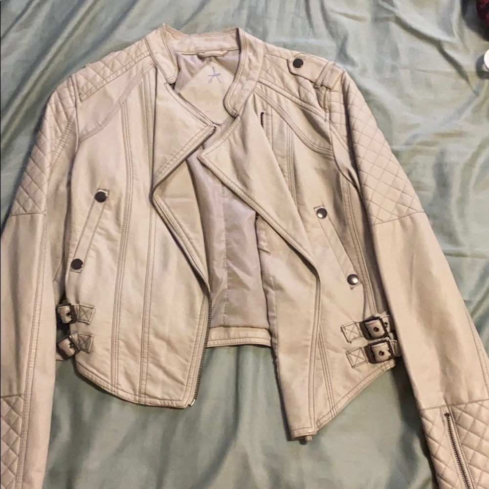 Grey leather jacket
